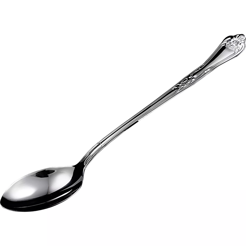 Winco Elegant Stainless Steel Solid Spoon - 13" Length-Phoenix Food Equipment