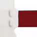 Winco flat blade heat resistant silicone spatula scraper, close-up of the white blade joined to the red handle