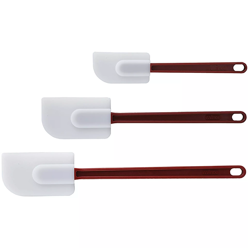 Winco Flat Blade Heat Resistant Silicone Spatula Scraper - Various Sizes-Phoenix Food Equipment