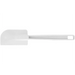 Winco flat blade plastic spatula scraper with white blade and white handle with hanging hole, largest size
