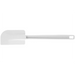 Winco flat blade plastic spatula scraper with white blade and white handle with hanging hole, medium size