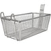 Winco French fry basket, large chrome plated wire mesh basket with front hooks and uncoated wire handle