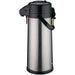 Winco glass lined air pot with black push-button pump lid and stainless steel body, second size option