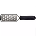 Winco grater with soft grip handle, coarse size stainless steel grating surface with large holes and black handle