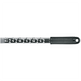 Winco grater with soft grip handle, coarse style stainless steel blade with large holes and black non-slip handle