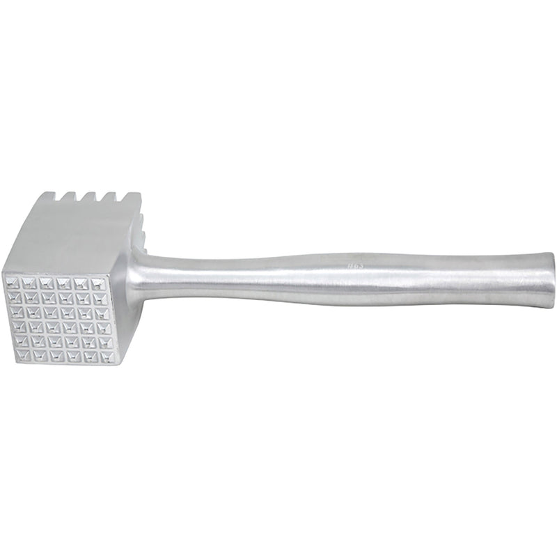 Winco heavy duty aluminum 2-sided meat tenderizer mallet with textured square head and long aluminum handle