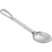 Winco heavy-duty stainless steel basting spoon with solid bowl and hanging hole handle, shortest size shown
