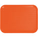 Winco high quality plastic cafeteria tray in orange with textured surface and rounded corners, top view