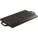 Winco IGD-2095 reversible cast iron griddle and grill plate, 20 x 9 1/2 inch, black ribbed grill side with side handles