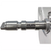 Winco Kattex FVS-1 adjustable fruit and vegetable quick slicer, close-up of the threaded slice thickness adjuster