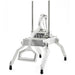 Winco Kattex OS series onion quick slicer, rear view showing the lever handle, pusher block and blade grid