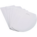 Winco large white plastic dough scrapers, pack of 6, fanned out to show the curved edge and thumb hole