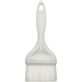 Winco nylon pastry and basting brush, wide flat size with white plastic handle, front view