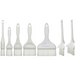 Winco nylon pastry and basting brushes in various sizes, white handles with flat white bristle heads