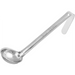 Winco one-piece stainless steel ladle with short 6 inch hooked handle, smallest bowl size option