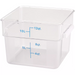 Omcan clear polycarbonate square storage container, wide 12 quart size with blue litre and quart markings