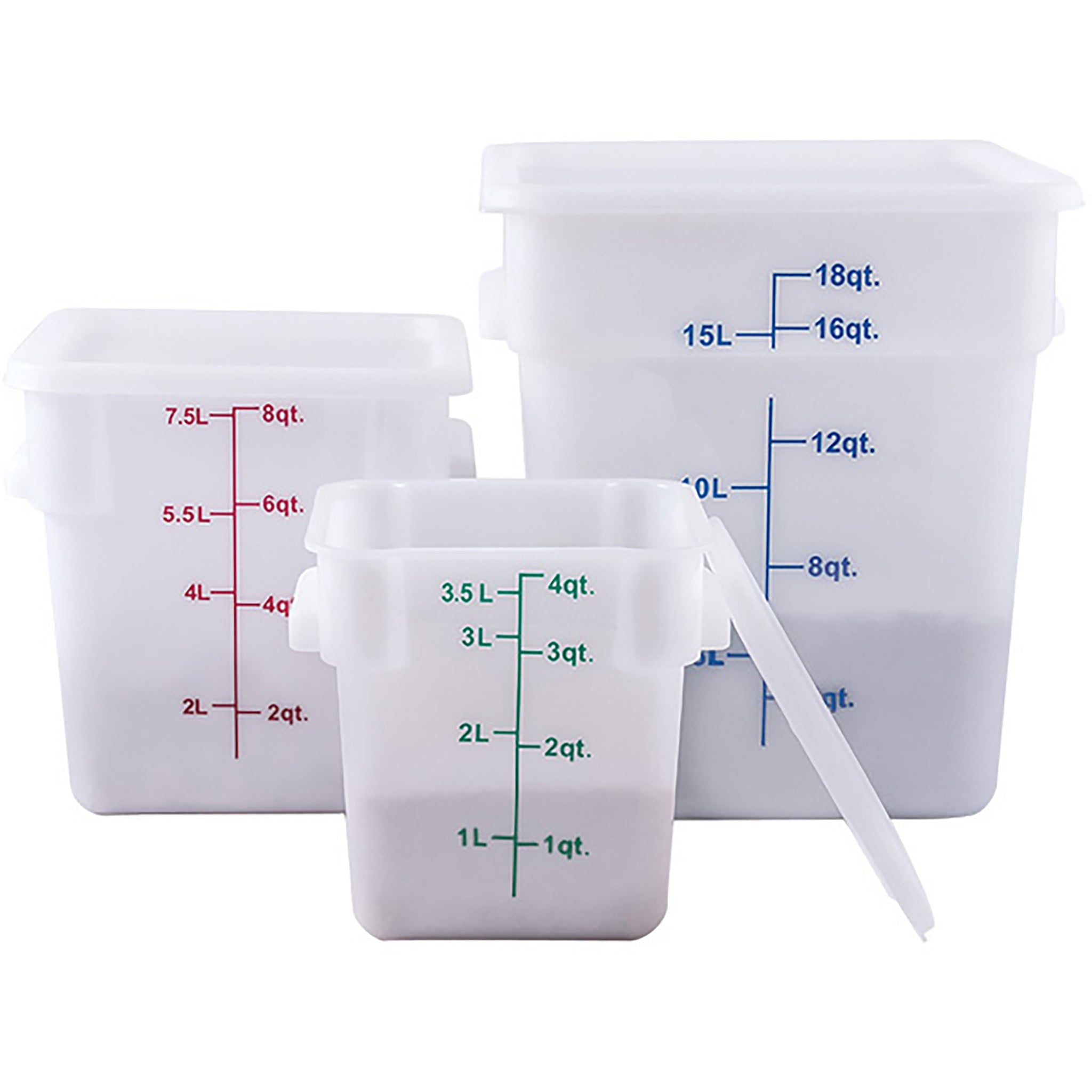 Winco PECC Series White Cover For Square Storage Container - Various Sizes-Phoenix Food Equipment