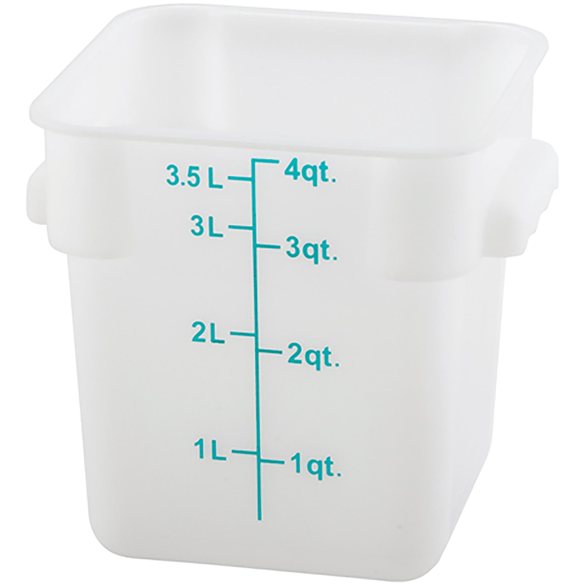 Winco PESC Series White Polypropylene Square Storage Container - Various Sizes-Phoenix Food Equipment