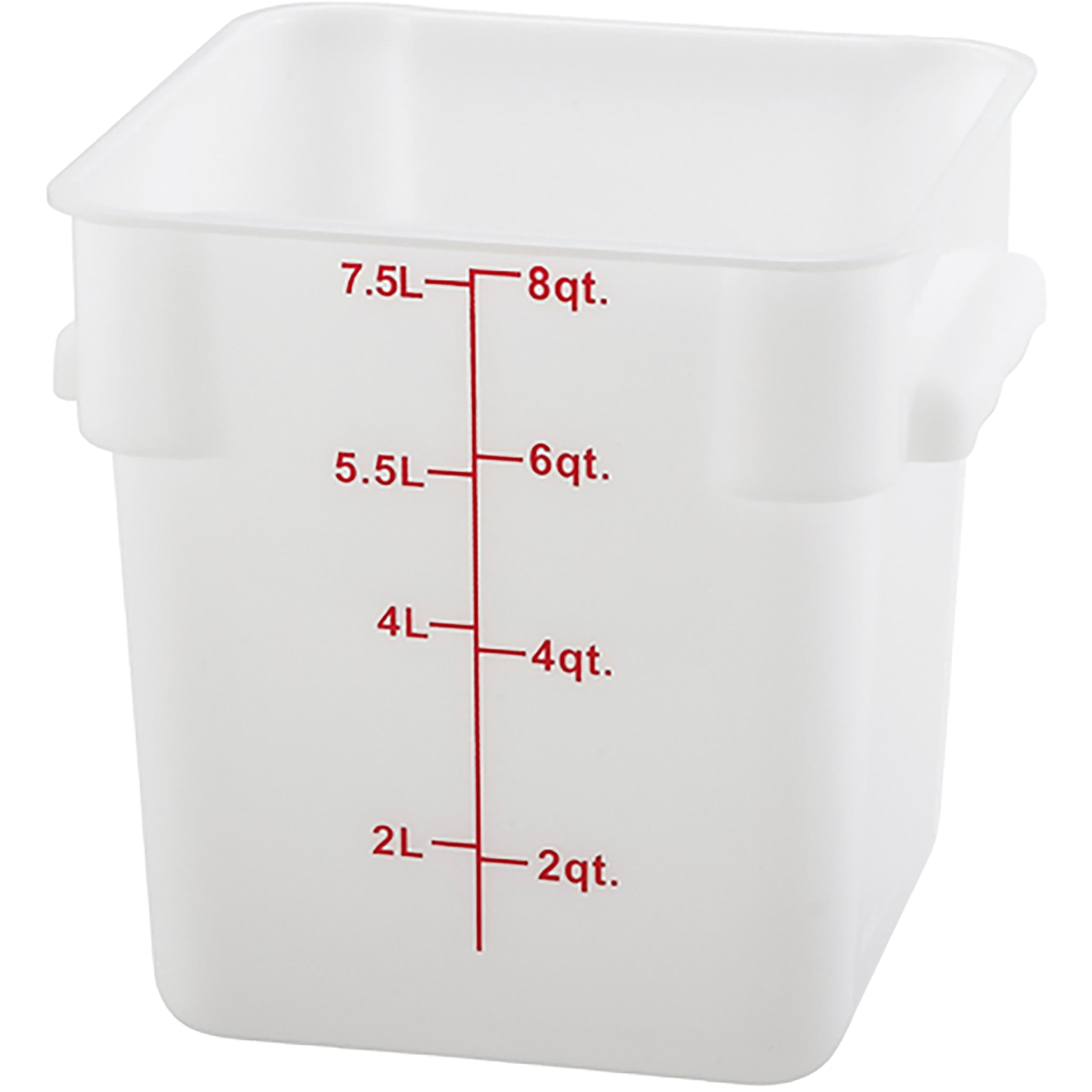 Winco PESC Series White Polypropylene Square Storage Container - Various Sizes-Phoenix Food Equipment
