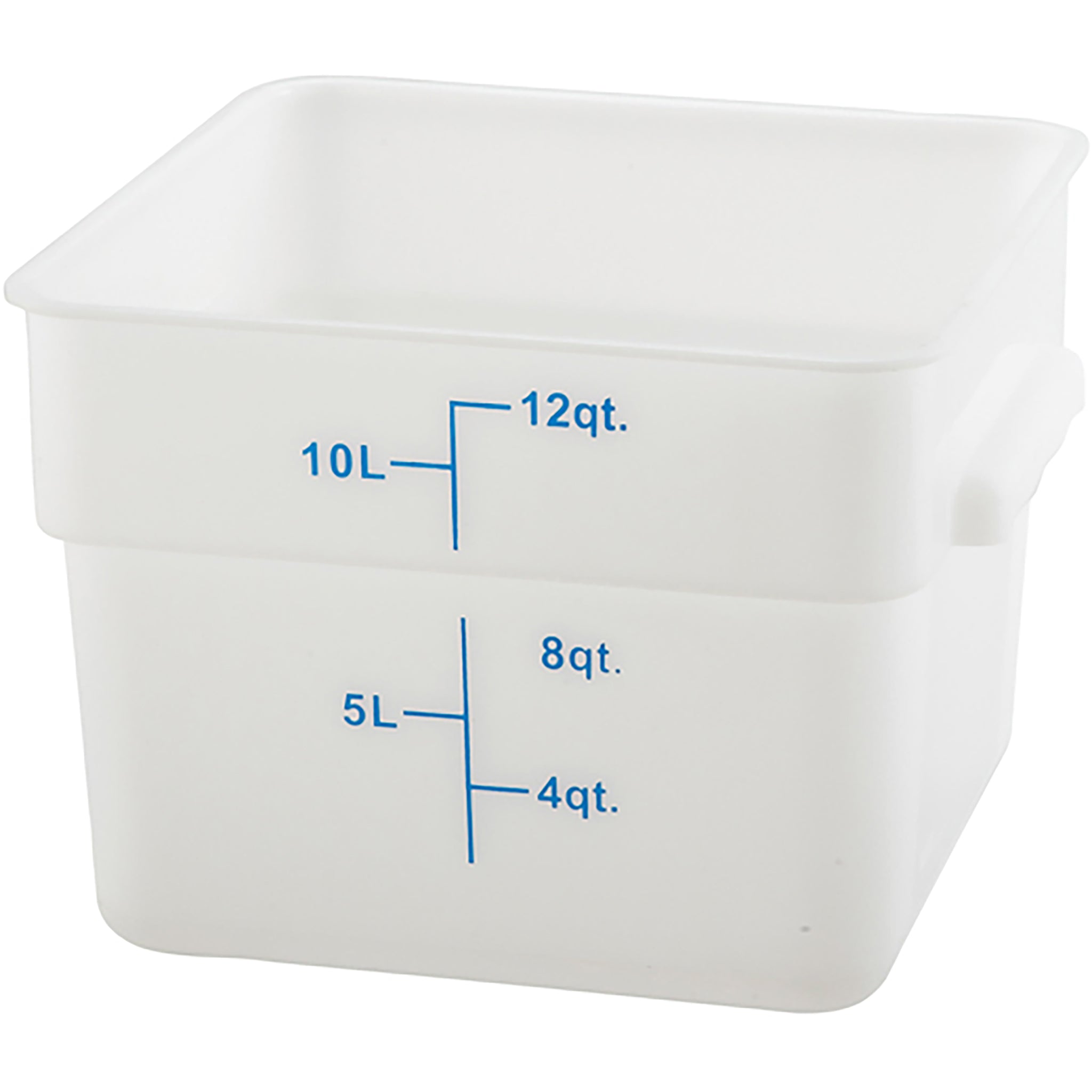 Winco PESC Series White Polypropylene Square Storage Container - Various Sizes-Phoenix Food Equipment