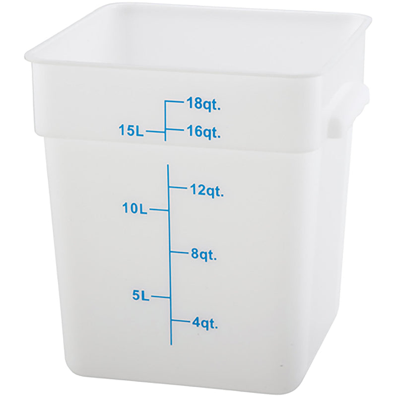 Winco PESC Series White Polypropylene Square Storage Container - Various Sizes-Phoenix Food Equipment