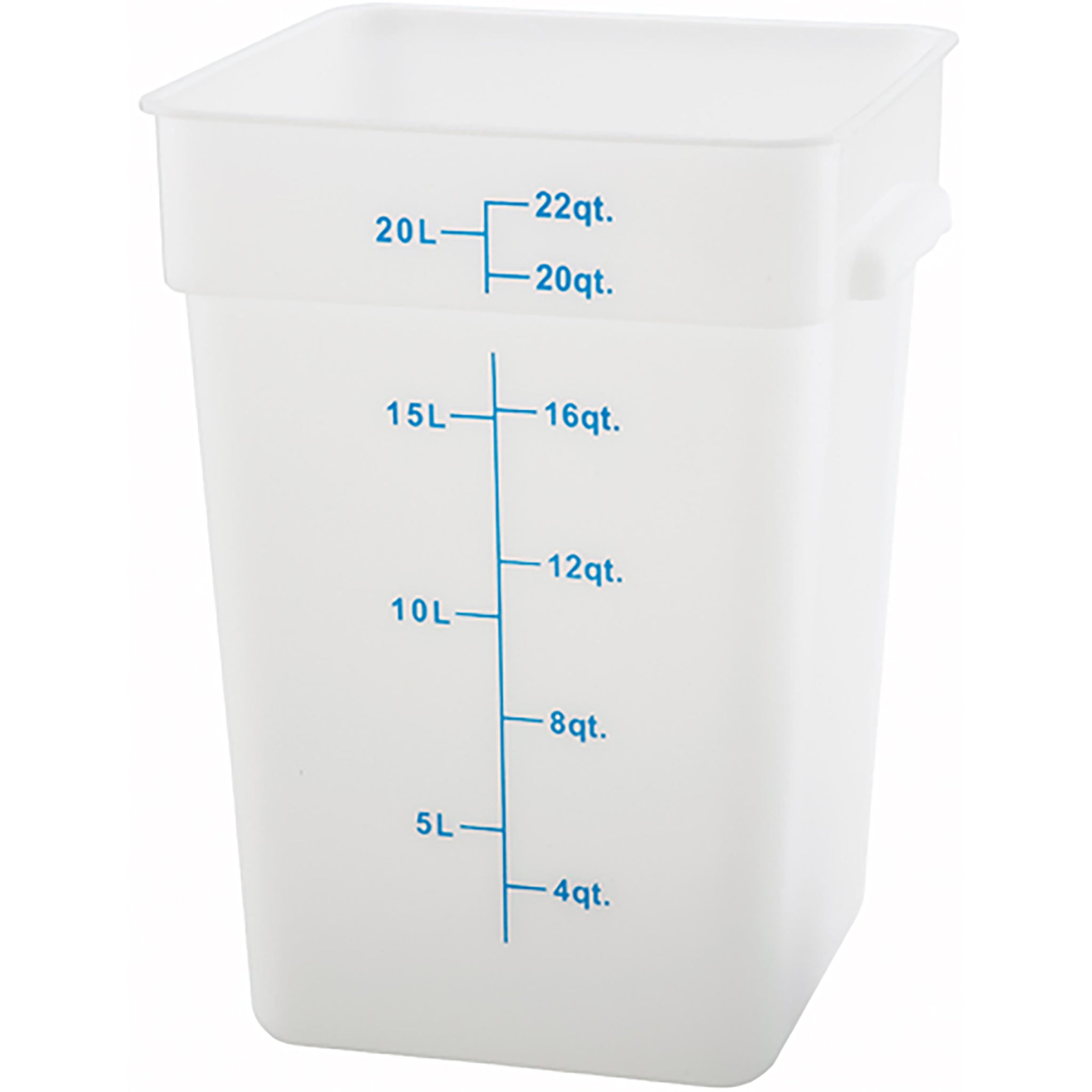 Winco PESC Series White Polypropylene Square Storage Container - Various Sizes-Phoenix Food Equipment