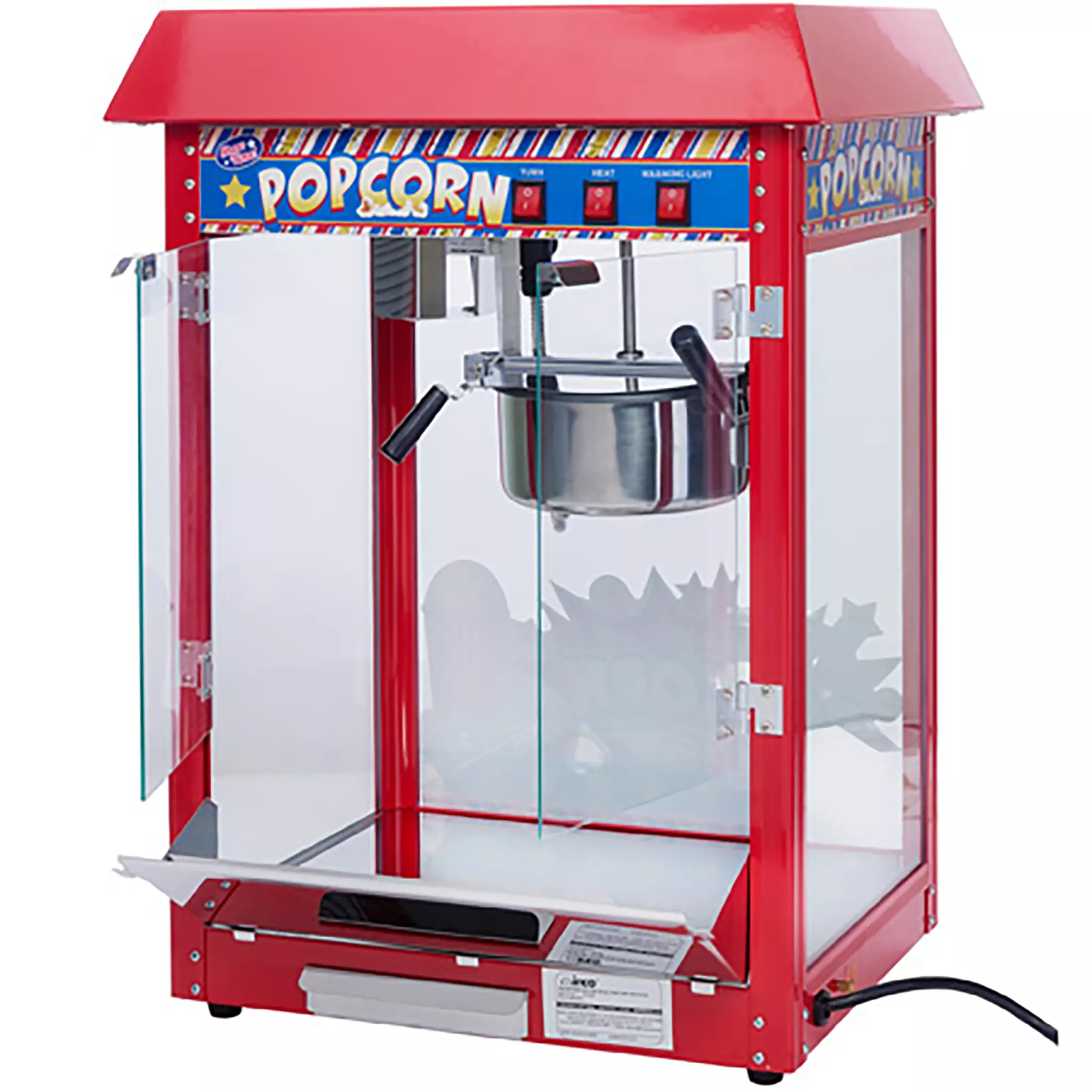 Winco POP-8R Electric Popcorn Machine W/ Non-Stick Kettle - 8 Oz-Phoenix Food Equipment