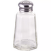 Winco paneled clear glass shaker with perforated stainless steel cap, medium size option