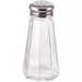 Winco paneled clear glass shaker with perforated stainless steel cap, tallest size option