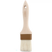 Winco flat boar bristle pastry and basting brush in a medium width with brown ferrule and hanging hole