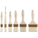 Winco boar bristle pastry and basting brushes shown in several widths, flat and round natural bristles
