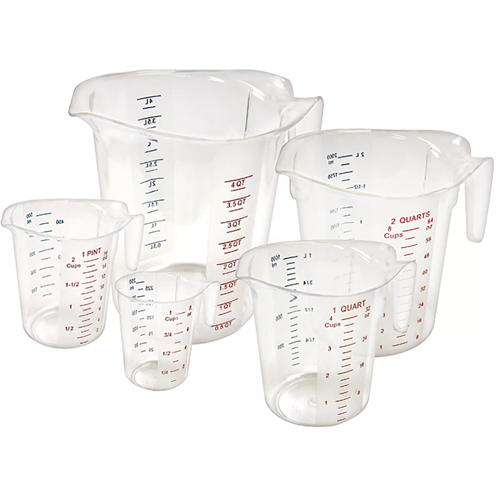 Winco Polycarbonate Measuring Cup With Colour Graduations - Various Sizes-Phoenix Food Equipment