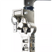 Winco premium manual can opener, close-up of the plated steel gear mechanism and removable cutting blade