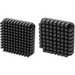 Winco black pusher block replacements for HFC-series French fry cutter, two cut sizes shown side by side
