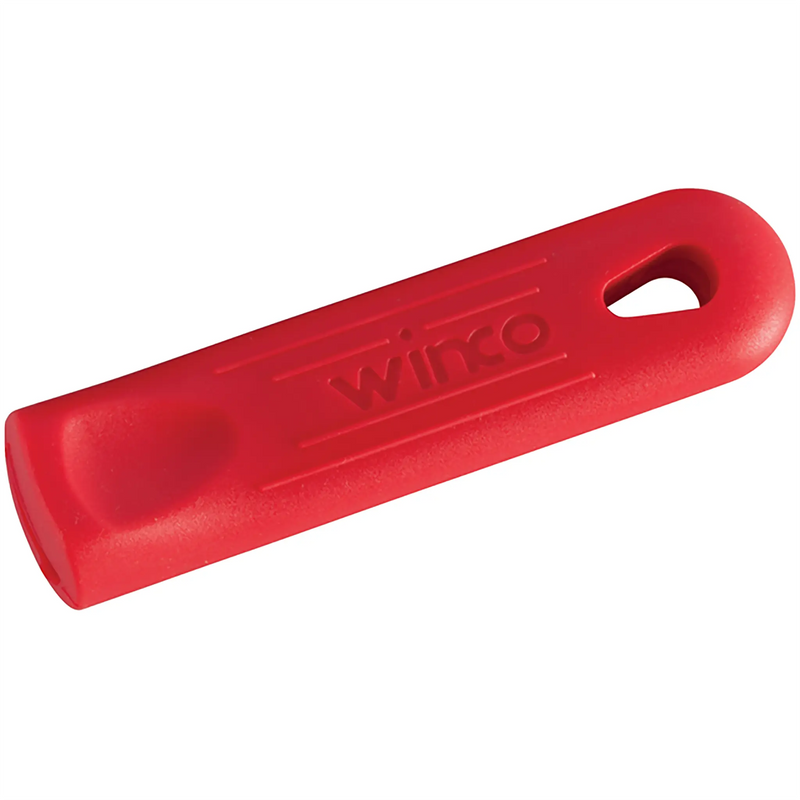 Winco removable sleeve for aluminum series pans, red silicone handle grip with embossed logo, first size