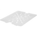 Winco SP Series polycarbonate drain shelf, translucent white with drainage holes, shorter second size option