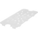 Winco SP Series polycarbonate drain shelf, translucent white with drainage holes and notched ends, third size