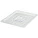 Winco SP Series clear polycarbonate food pan cover with solid flat lid and centre grip, second size option