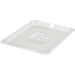 Winco SP Series clear polycarbonate food pan cover with notched edge for a ladle, second size option