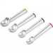 Winco self-defrosting ice cream dippers, four aluminum scoops in different sizes with colour-coded end caps