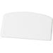 Winco small plastic dough scrapers, pack of 12, white flexible polypropylene scraper with curved edge, top view