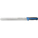 Winco Sof-Tek 14 inch wide slicer knife with hollow ground granton edge blade and blue and black soft grip handle