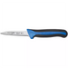Winco Sof-Tek 3 1/4 inch paring knife, straight-edge stainless steel blade with blue and black soft grip handle