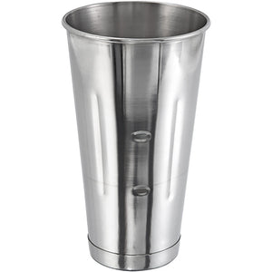 Winco stainless steel 30 oz replacement malt cup, tall tapered mirror-finish milkshake mixing cup