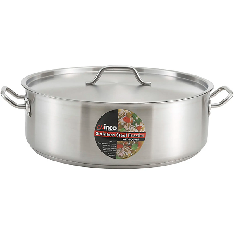 Winco Stainless Steel Brazier - Various Sizes-Phoenix Food Equipment