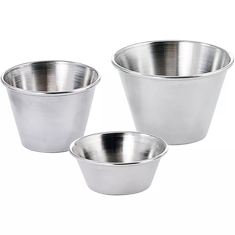 Winco Stainless Steel Condiment Cup (Pack of 12) - Various Sizes-Phoenix Food Equipment