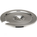 Winco stainless steel cover for inserts, round lid with centre handle and ladle notch, second size option