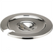 Winco stainless steel cover for inserts, round lid with centre handle and ladle notch, third size option