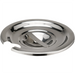 Winco stainless steel cover for inserts, round domed lid with centre handle and ladle notch, smallest size option