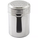 Winco stainless steel dredge without handle, round shaker with perforated screw-on lid, standard size